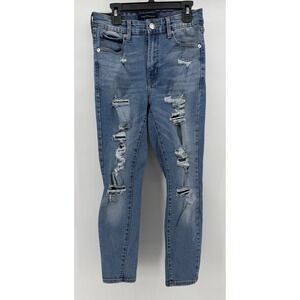 Aeropostale Womens Distressed Skinny Jeans Blue Size 6 Short